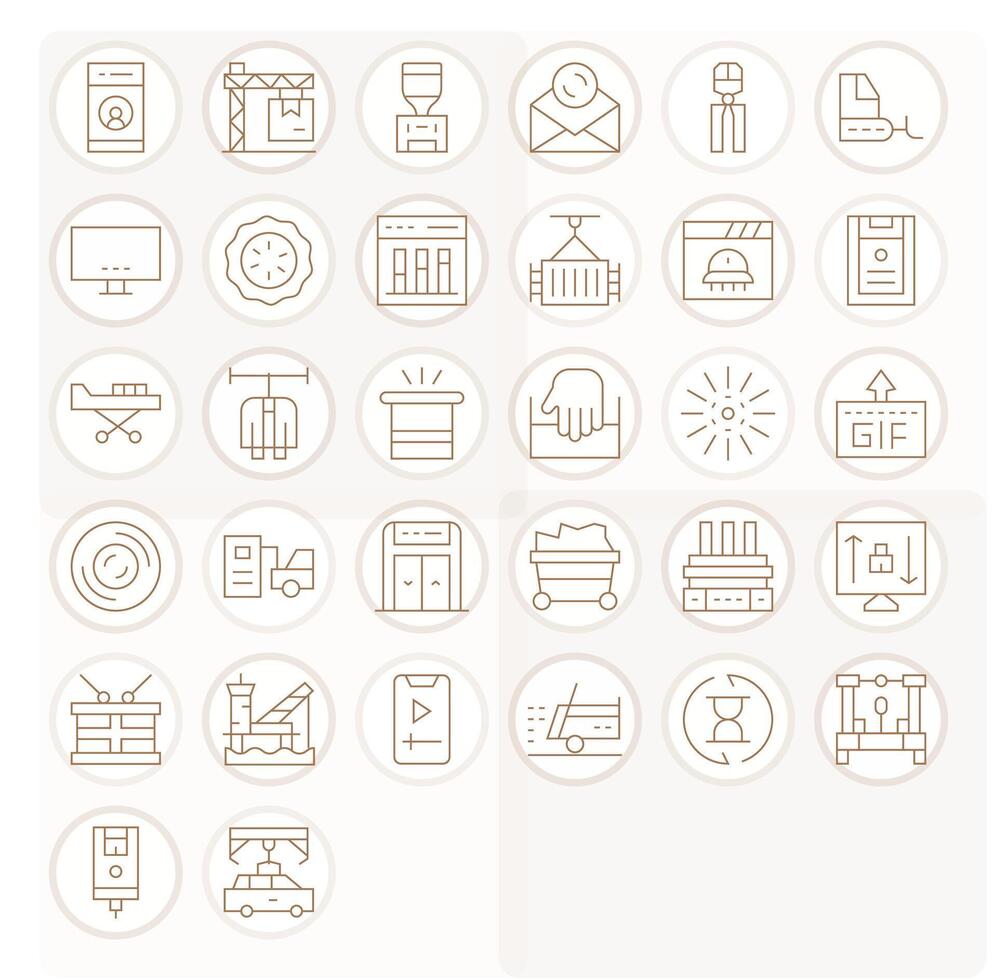 Loading Detail Enhanced Set with 32 High Resolution Thin Line Icons vector