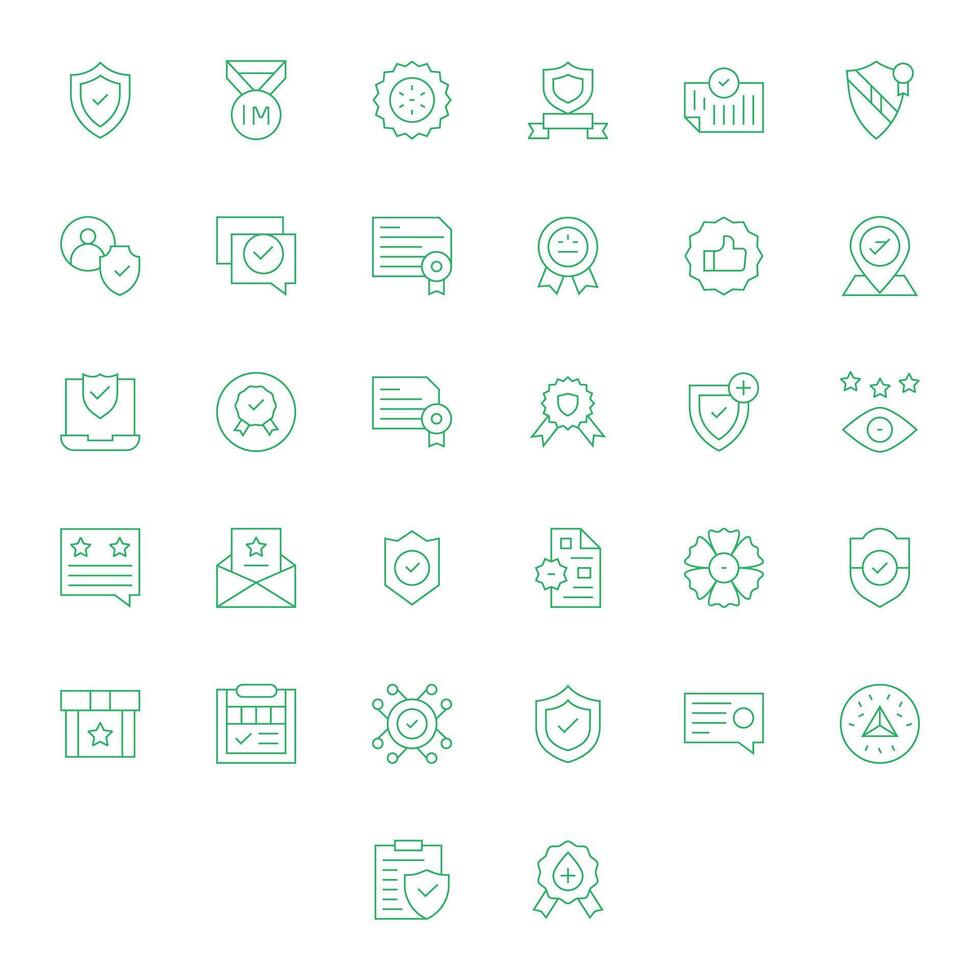Verified Comprehensive Bundle with 32 Pixel Optimized Thin Line Retina Ready Icons vector