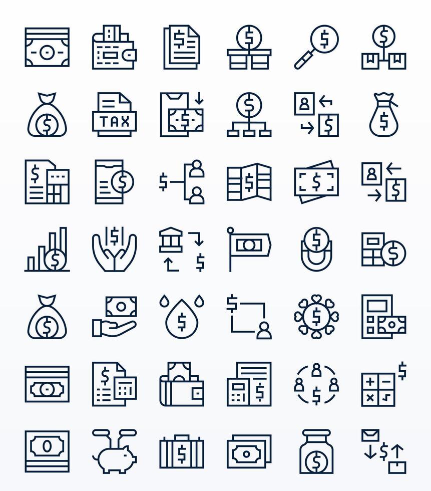 Income Icon Repository containing 42 Regular Line 64x64 Pixel Optimized graphics vector