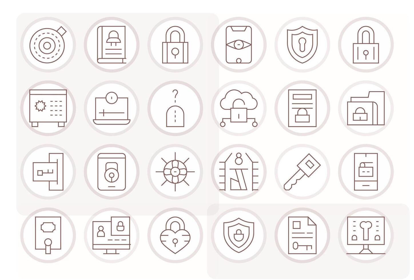 Password Graphics featuring 24 Thin Line Pixel Aligned 256x256 Designs vector