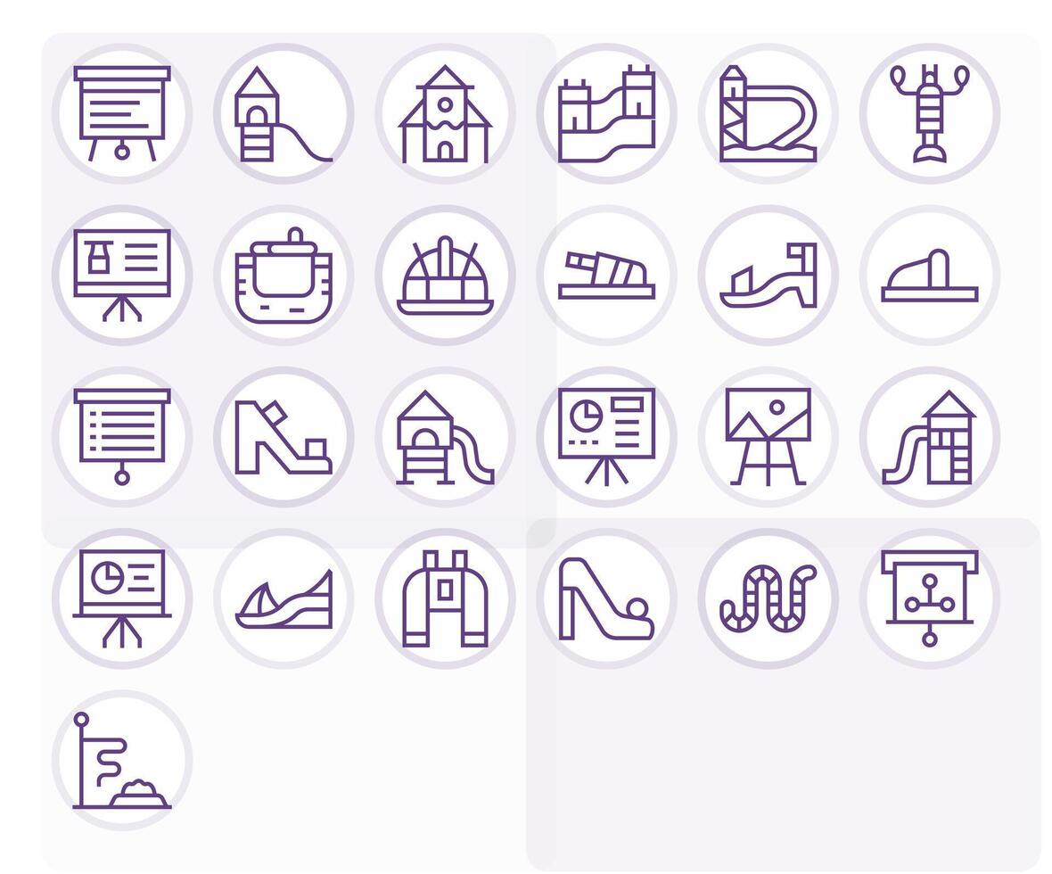 25 Regular Line Pixel Optimized Icons tailored for Slide 256x256 interface vector