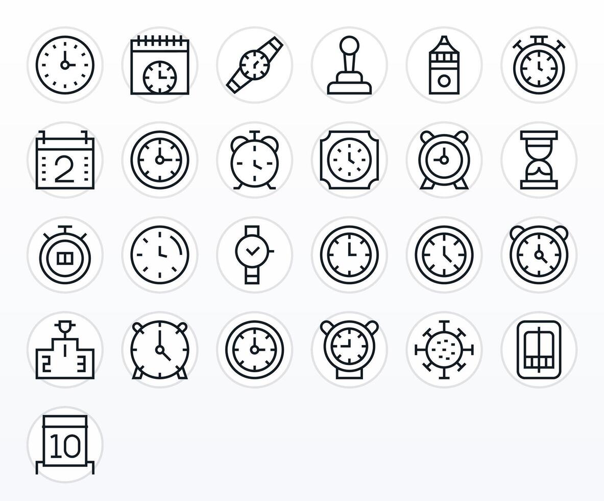Second Premium Bundle with 25 High Resolution Display Perfect Regular Line Icons vector