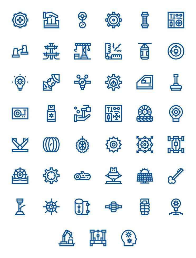Mechanism Essential Set including 45 Editable Bold Line High Resolution Icons vector