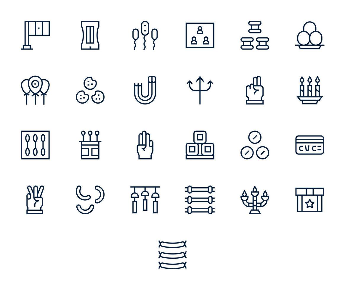 Three Modern Collection with 25 Regular Line 256x256 Pixel Optimized Icons vector