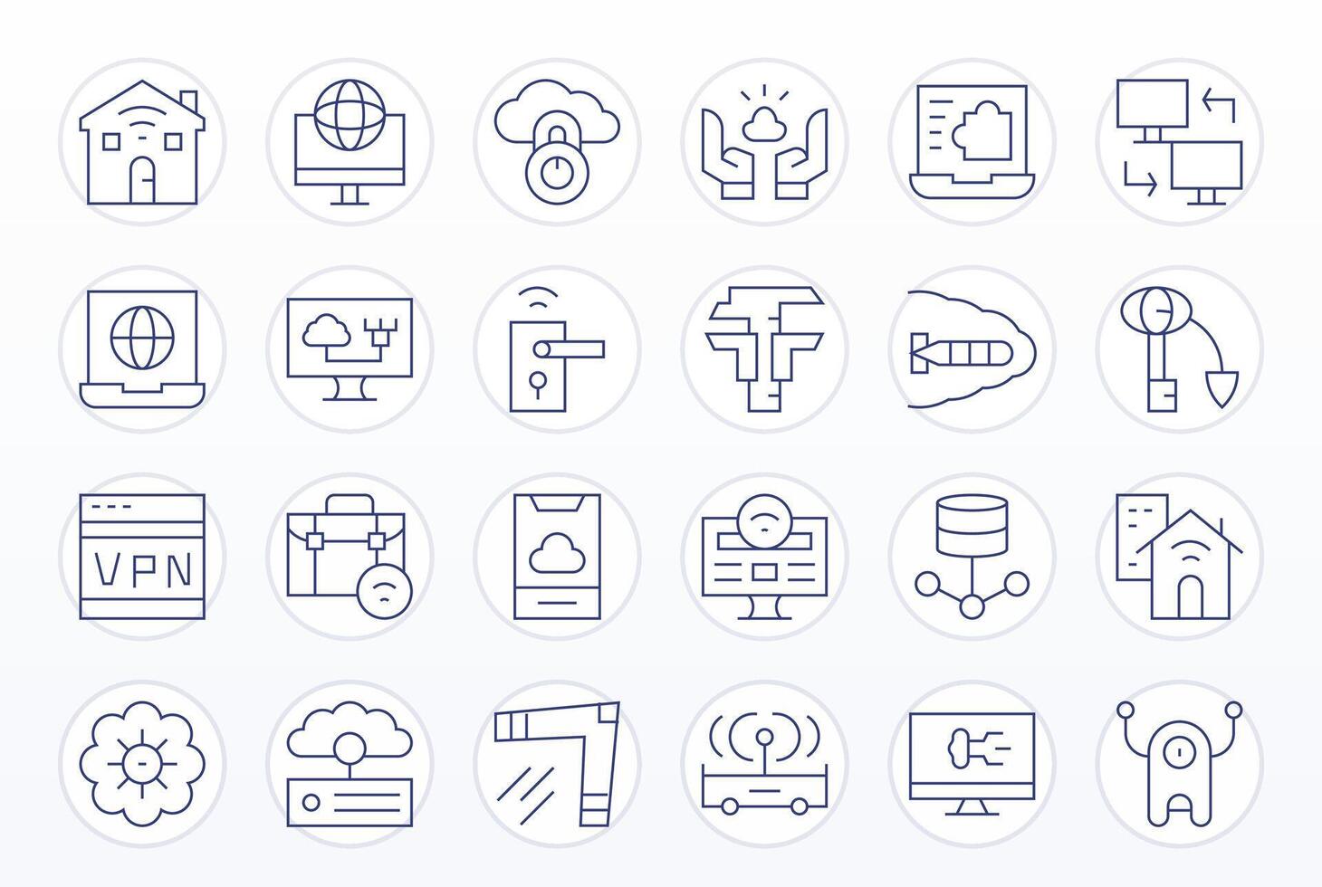 24 Thin Line Icons from Remote Access in Retina Ready Pixel Optimized Quality vector