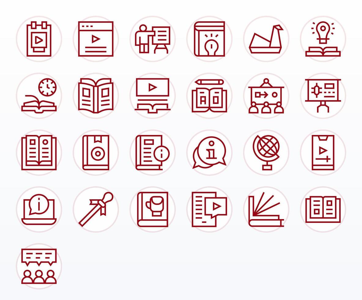 25 Icons inspired by Tutorial in Pixel Aligned 256x256 Regular Line quality vector
