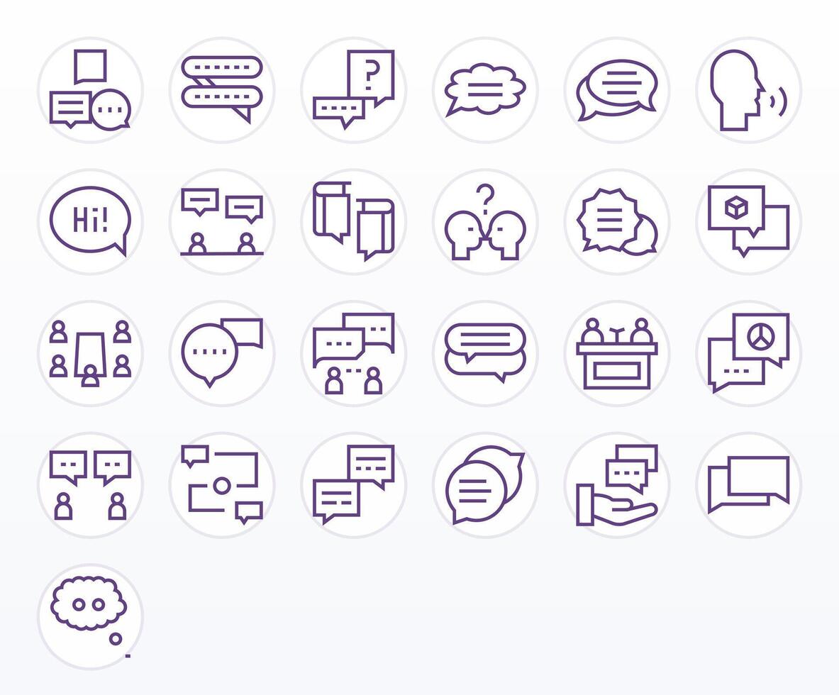 25 Display Perfect Regular Line Icons designed for Dialogue Interface vector