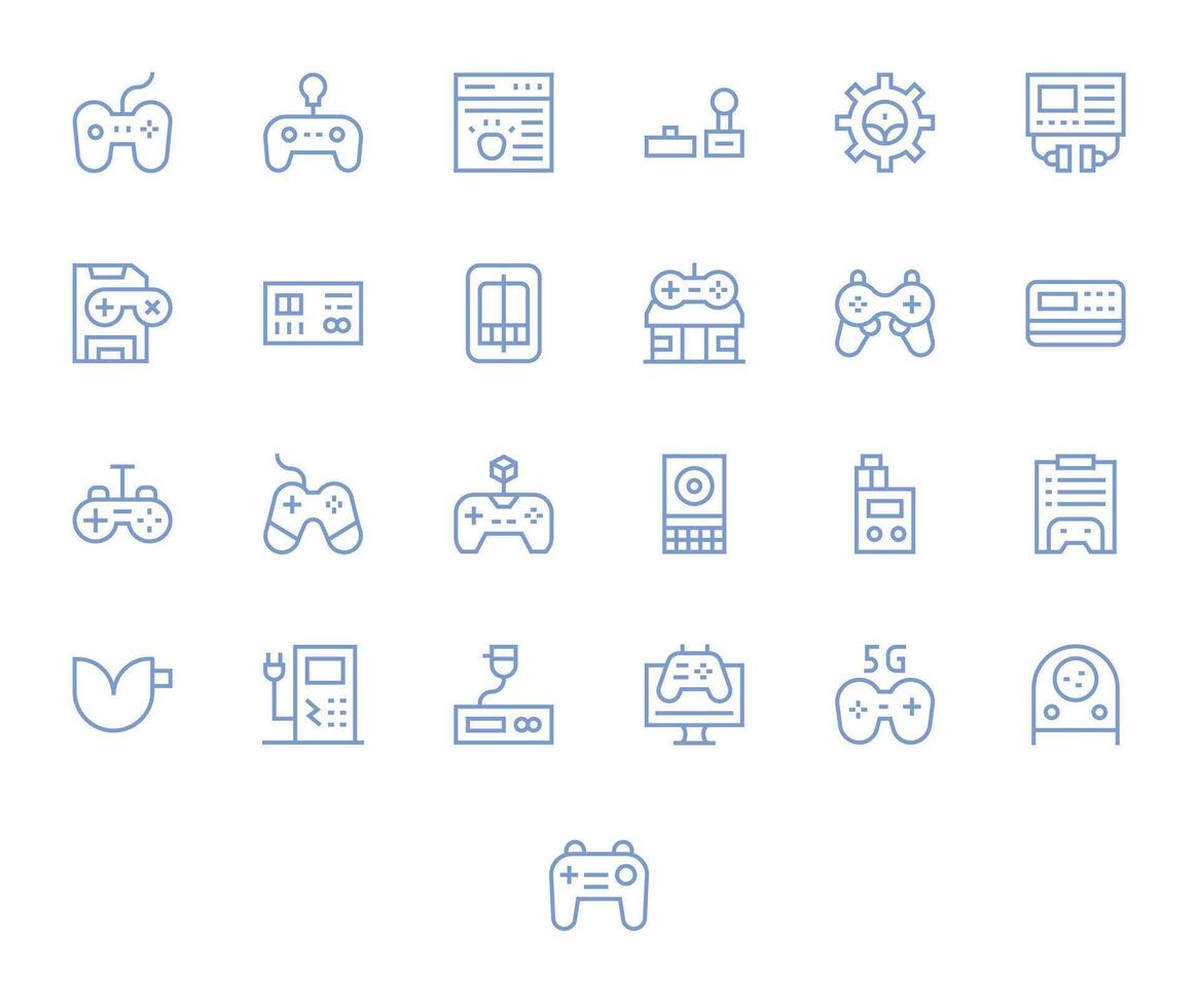 Console featuring 25 256x256 Icons in Regular Line Design vector