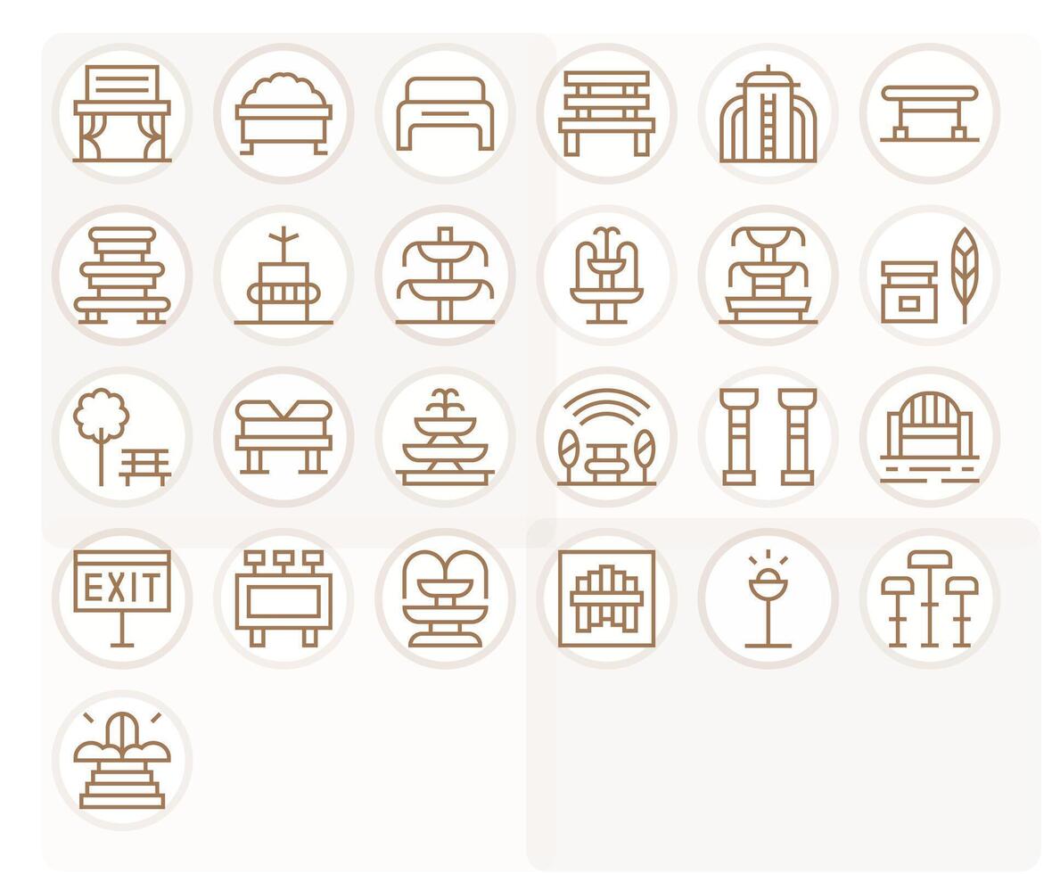 25 Regular Line Icons designed for Public Space in Retina Ready Display Perfect format vector