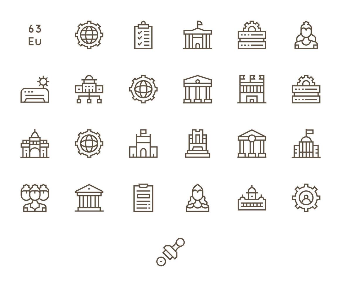 25 Retina Ready Regular Line Icons optimized for Administration Display Perfect display vector