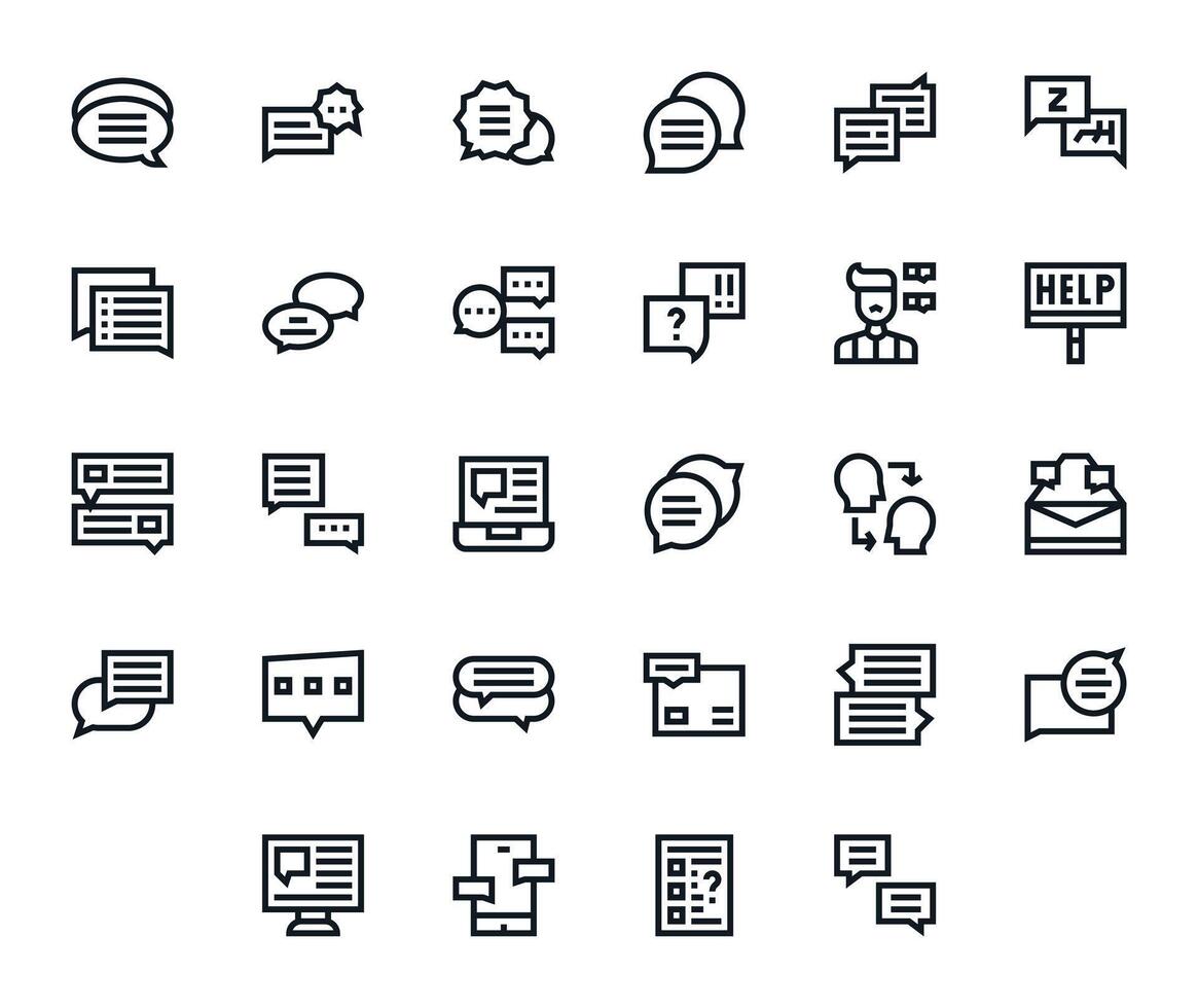 28 256x256 Bold Line Icons optimized for Support Ticket Editable display vector