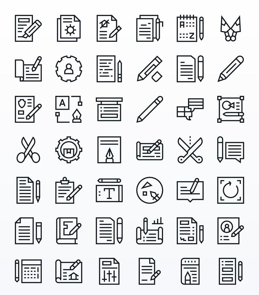 Edit featuring 42 256x256 Icons in Regular Line Design vector