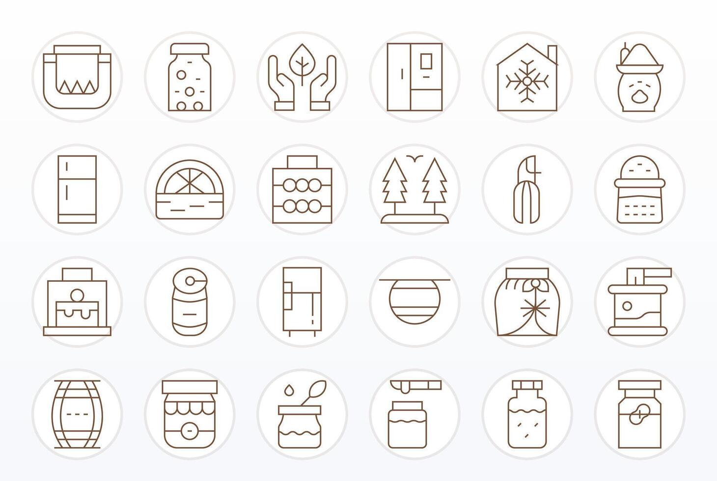 Thin Line Display Perfect Icons from Preserve Set with 24 High Resolution Icons vector