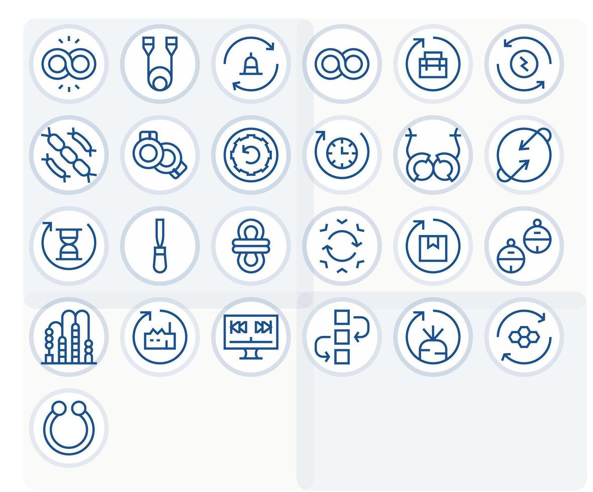25 Display Perfect 64x64 Icons for Loop in elegant Regular Line design vector
