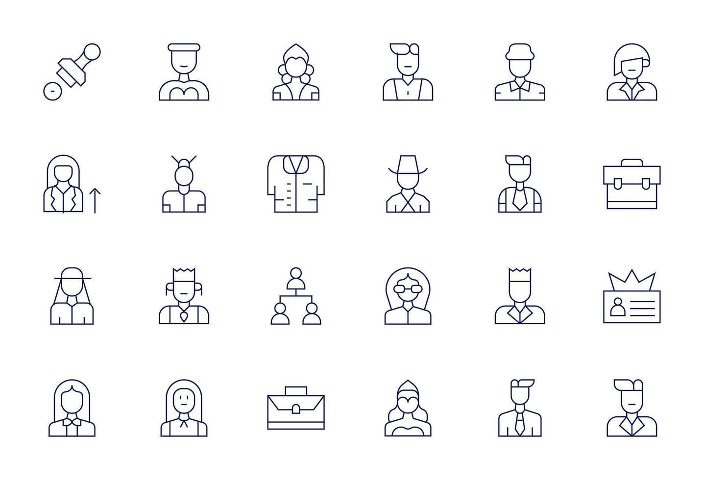 24 Thin Line Pixel Optimized Icons tailored for Executive 128x128 interface vector