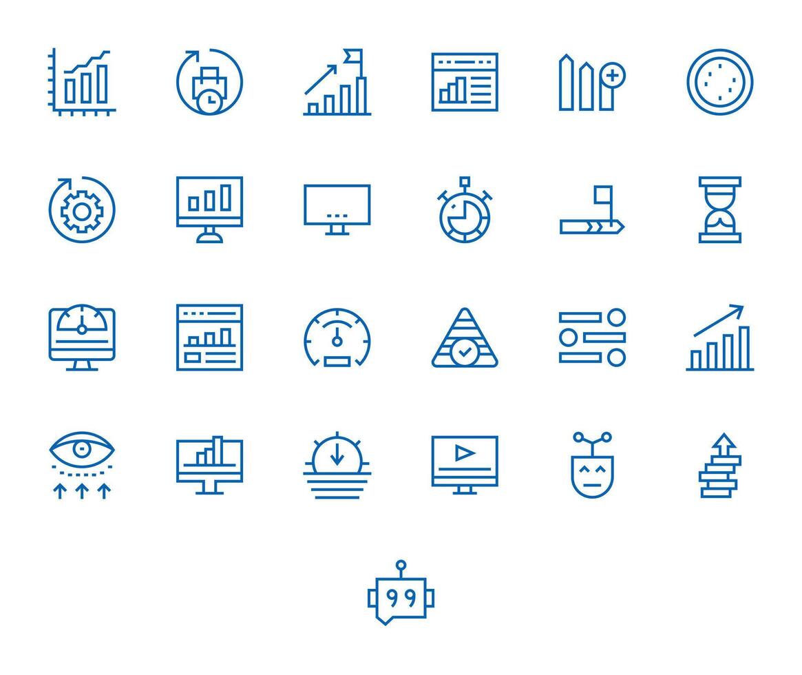 Progress Bar Scalable Set featuring 25 PIXEL Perfect Regular Line 128x128 Icons vector
