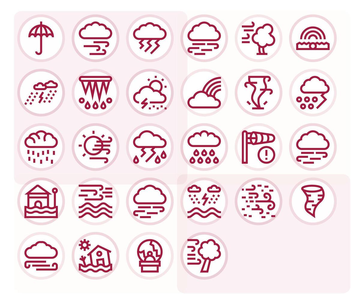 28 Bold Line Display Perfect High Resolution Icons from Hurricane Suite vector