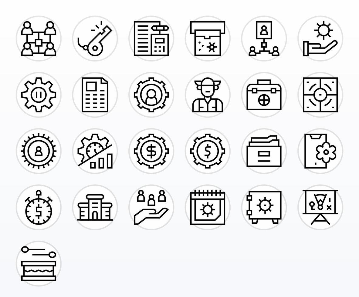 25 128x128 Regular Line Icons for Management with Display Perfect precision vector