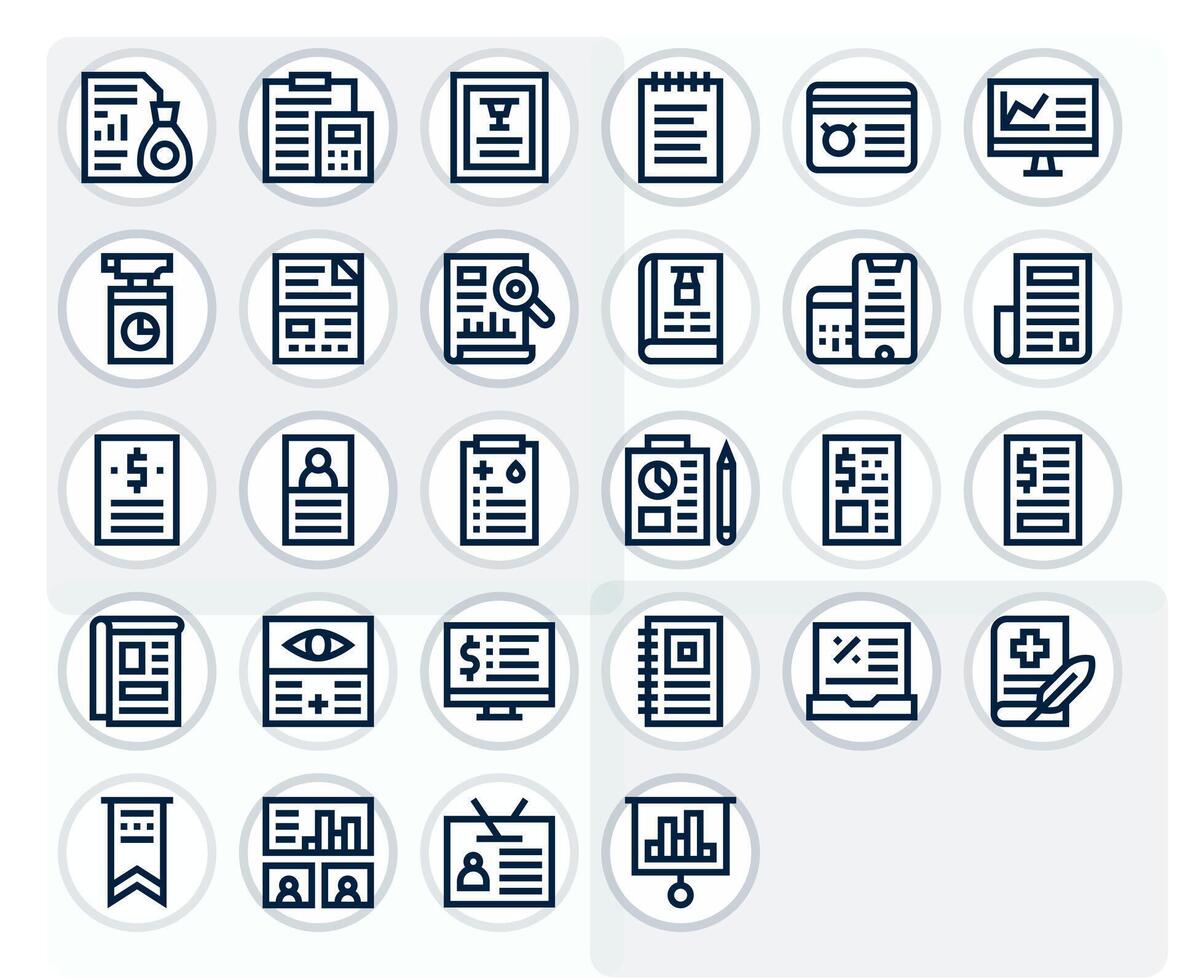 28 High Resolution Bold Line Icons optimized for Summary Editable display vector