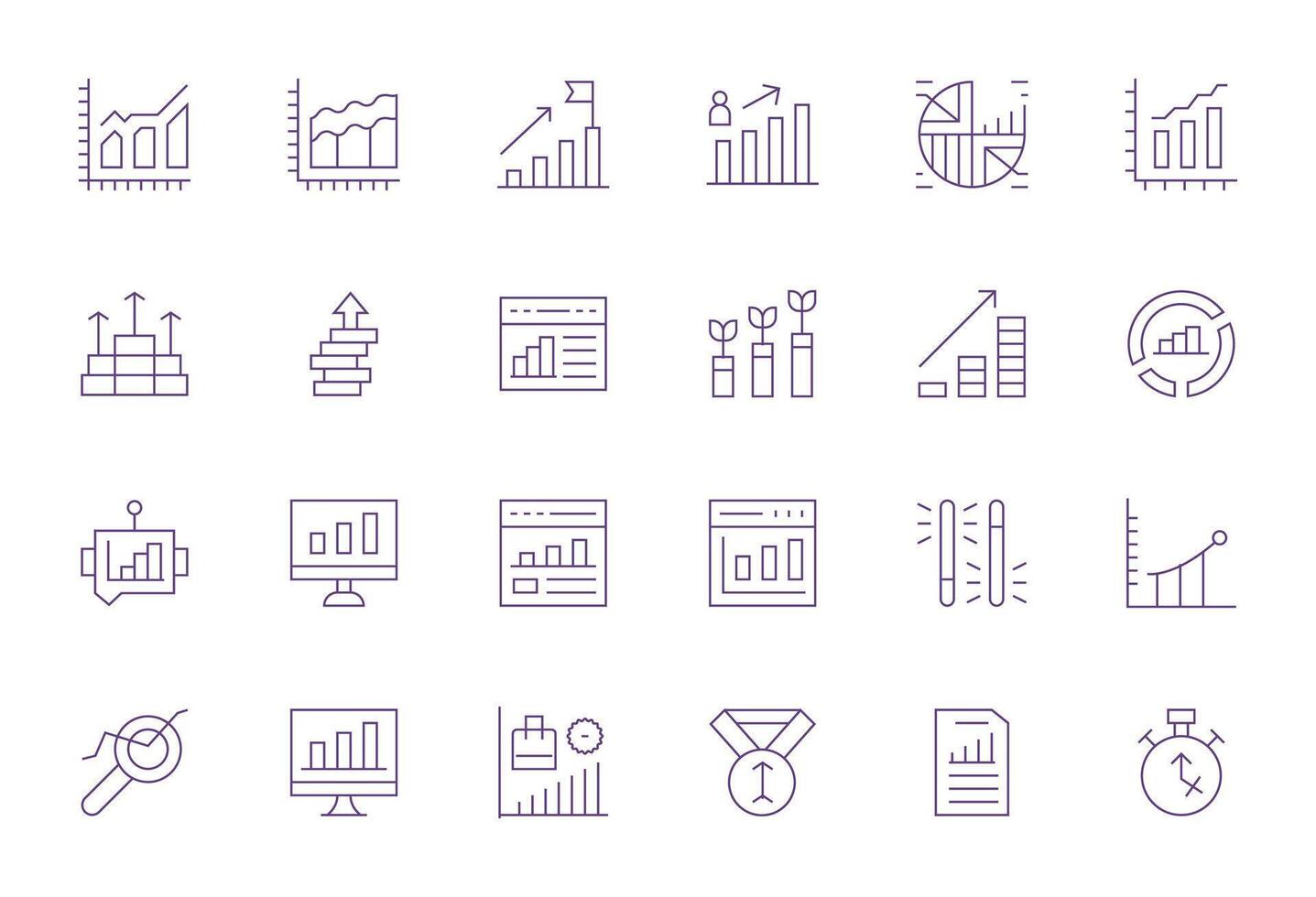 24 Thin Line Pixel Aligned 256x256 Icons from Increasing Suite vector