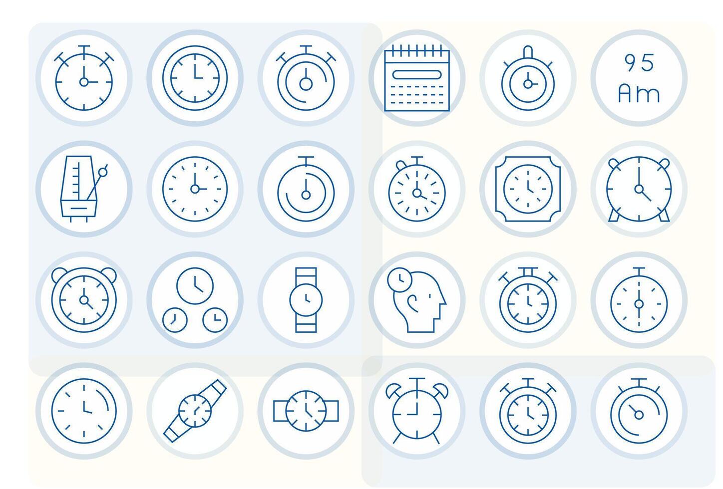 Timekeeping Ultimate Package with 24 Retina Ready Thin Line Pixel Optimized Icons vector