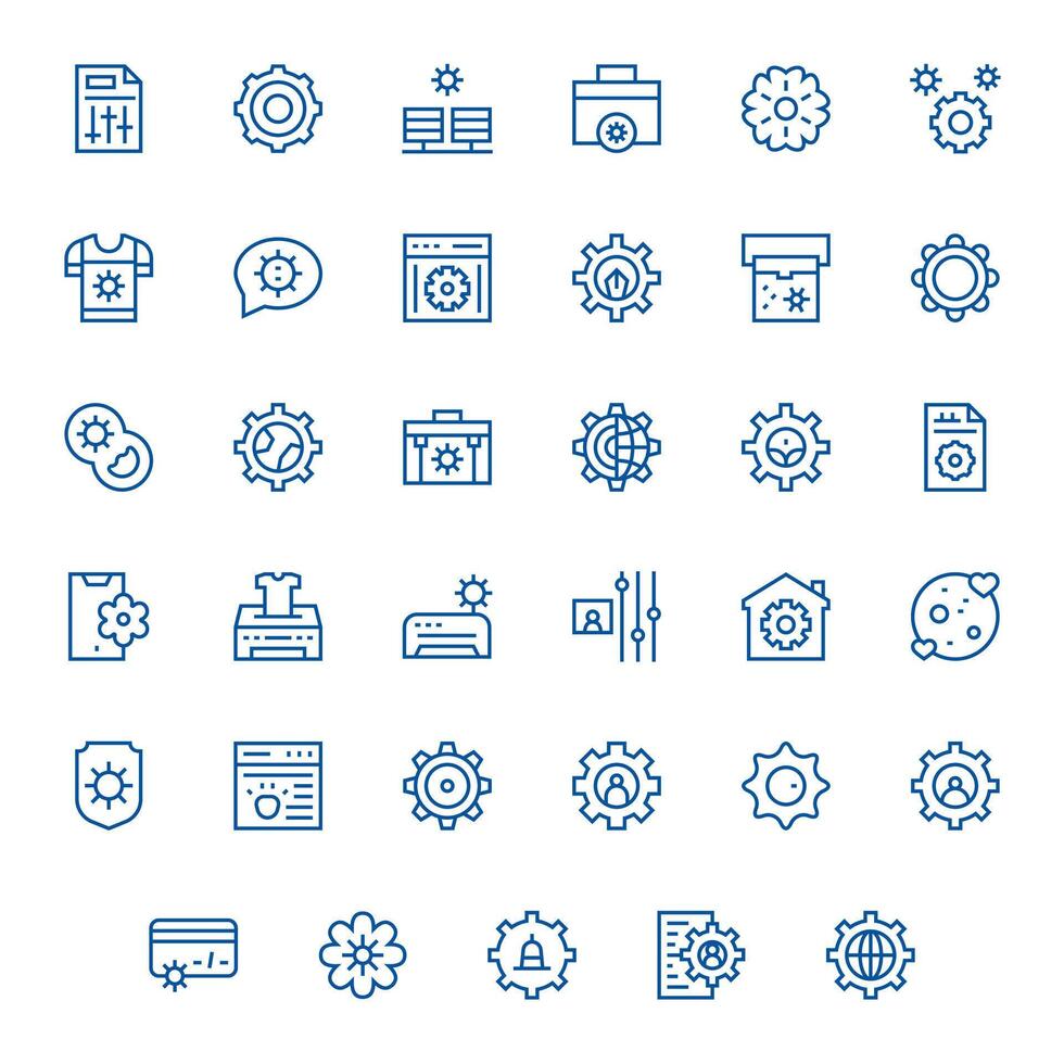 35 Regular Line Pixel Optimized High Resolution Icons from Customization Suite vector