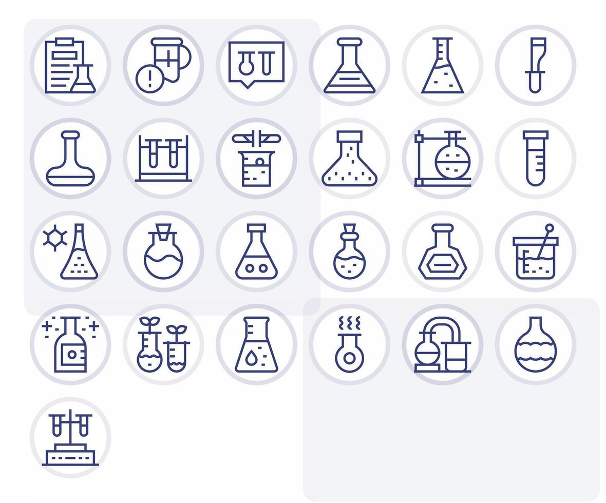 Beaker featuring 25 High Resolution Icons in Regular Line Design vector