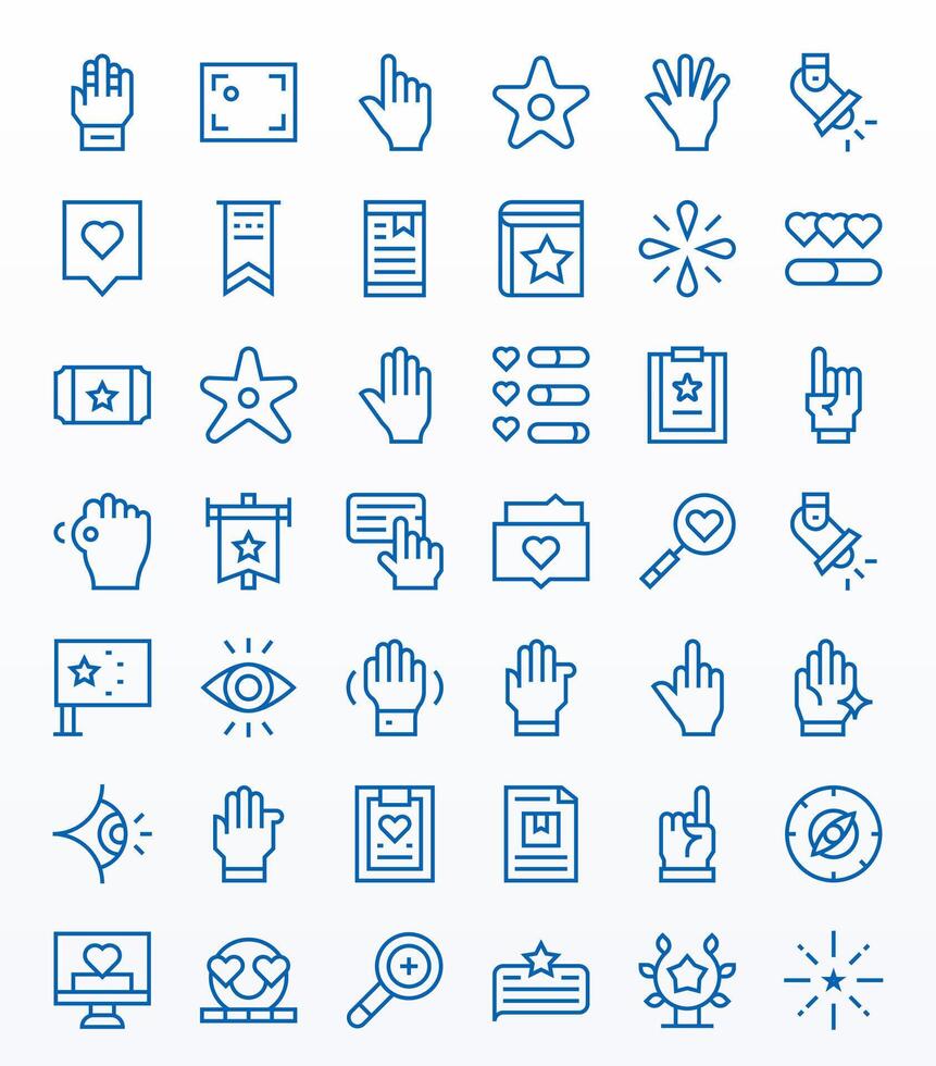 Highlight Retina Ready Icon Pack with 42 Regular Line Editable Elements vector