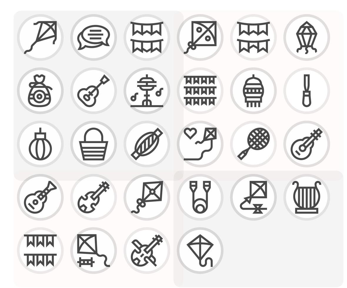 28 Bold Line Display Perfect Vectors for String Theme