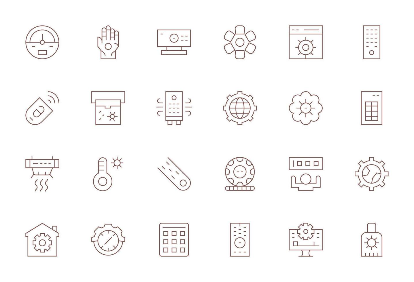 Control Panel Design Icons featuring 24 Editable Thin Line Style vector