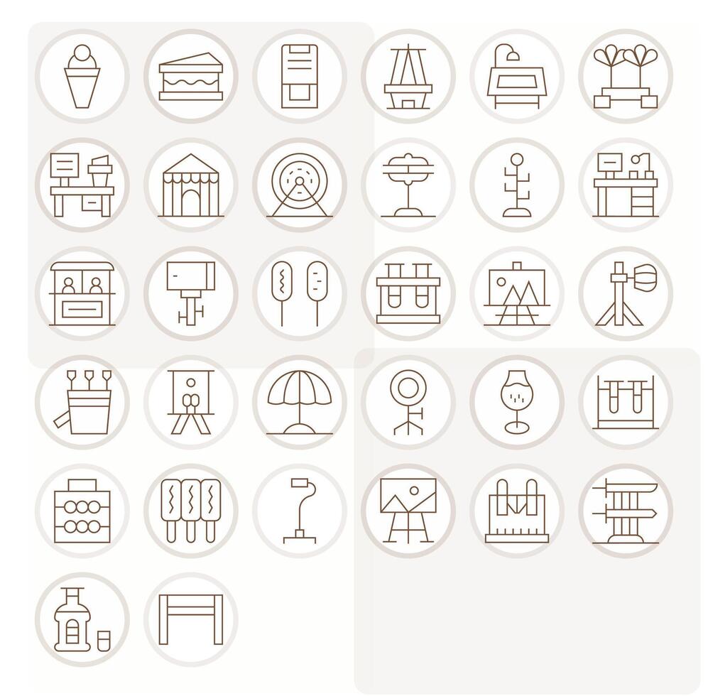 Thin Line Pixel Aligned Icons from Stand Set with 32 High Resolution Icons vector