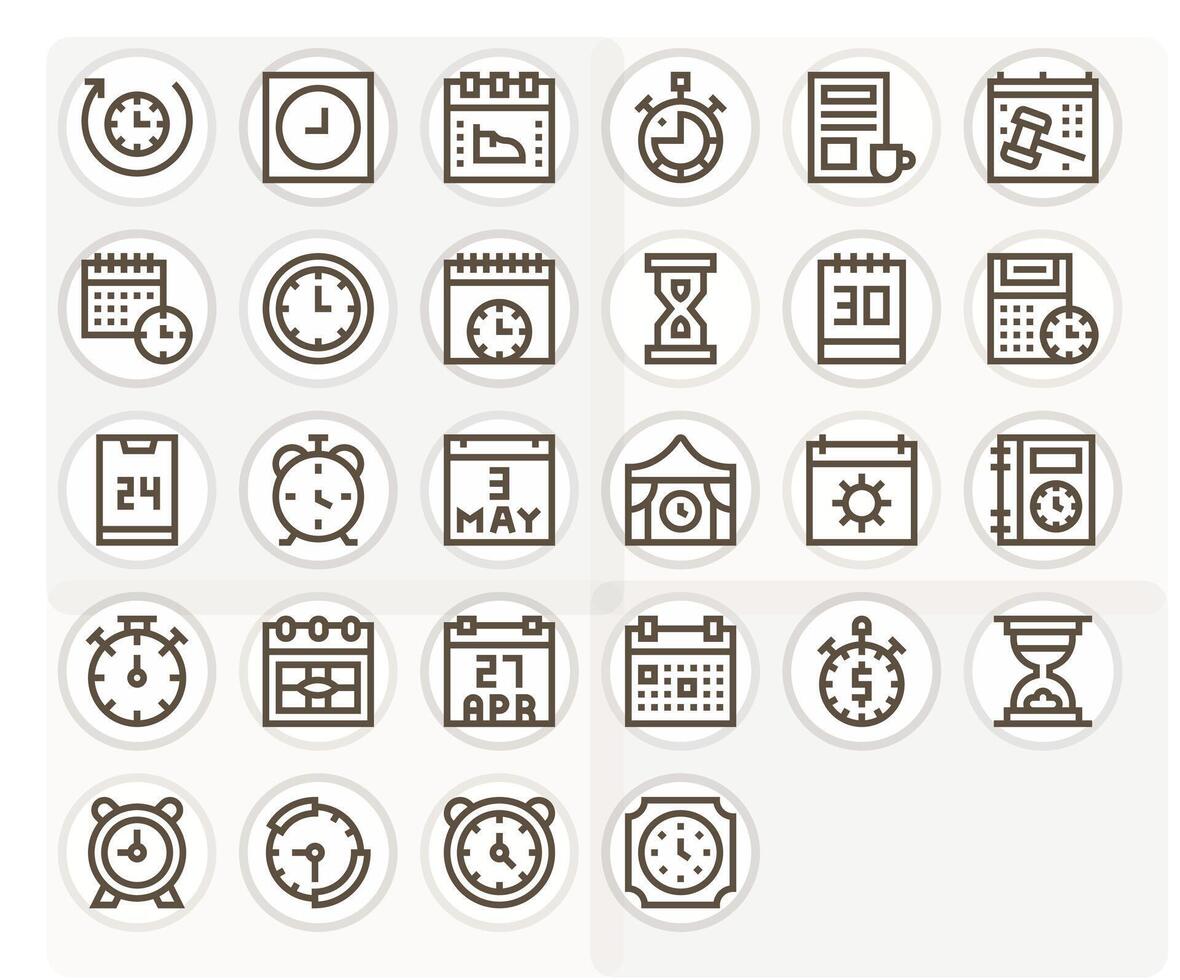 Deadline Icon Toolkit featuring 28 Pixel Optimized High Resolution Bold Line elements vector