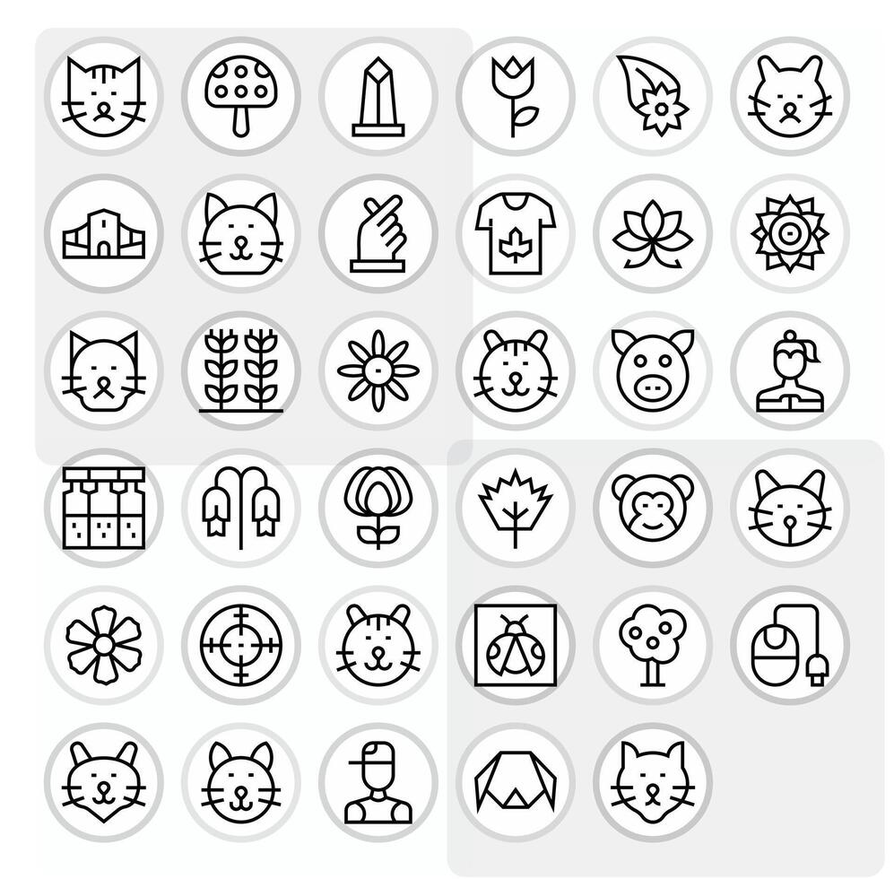 35 Regular Line Icons from Icon Graphic in High Resolution Grid Fitted Quality vector