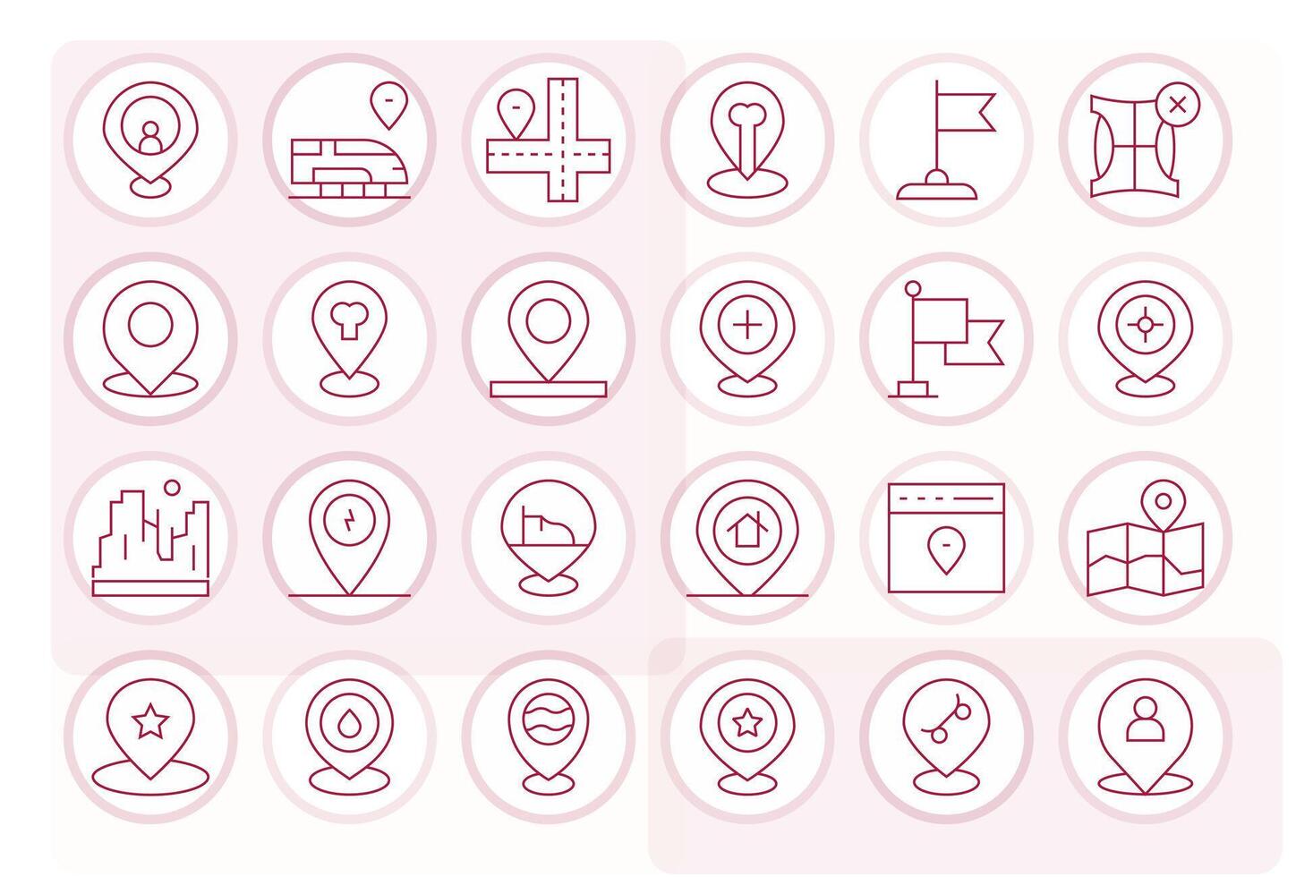 Thin Line Detail Enhanced Icons from Map Marker Set with 24 High Resolution Icons vector
