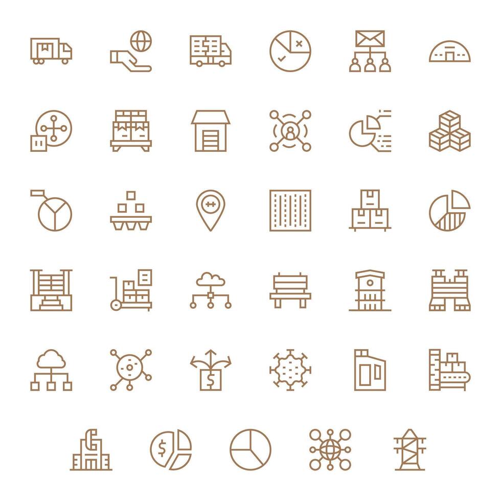 35 Regular Line PIXEL Perfect High Resolution Icons from Distribution Suite vector