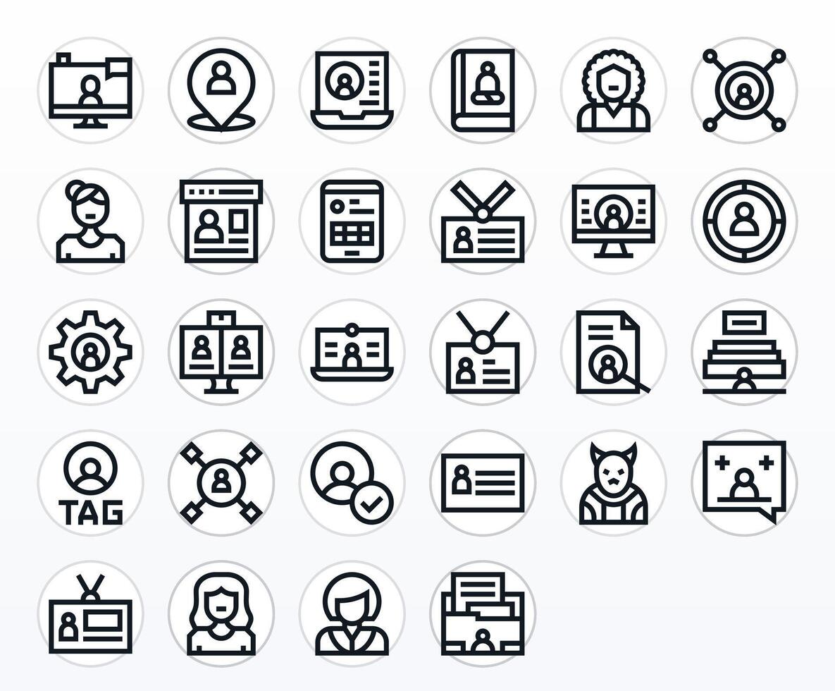 User Profile Graphics Pack including 28 Bold Line 256x256 Pixel Optimized Icons vector