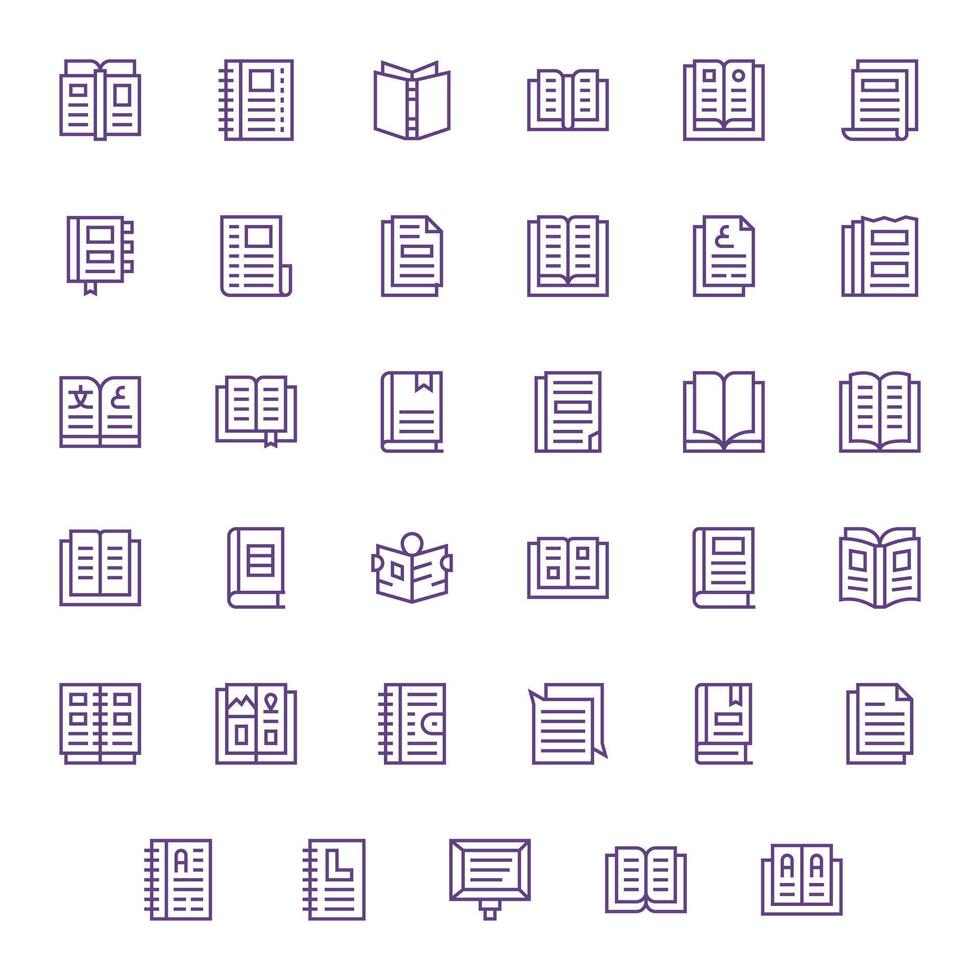 Pages Professional Set with 35 Regular Line Editable 128x128 Icons vector