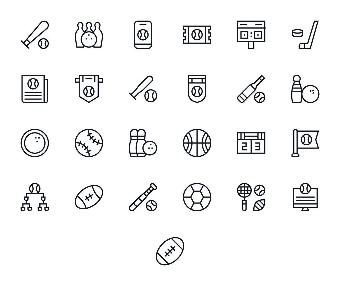 25 Pixel Optimized Icons themed around League in High Resolution Regular Line format vector