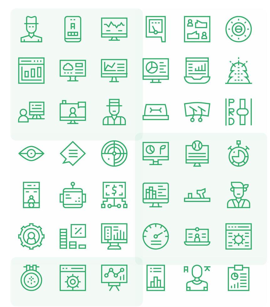 42 Icons for Dashboard featuring 256x256 Editable Regular Line Graphics vector