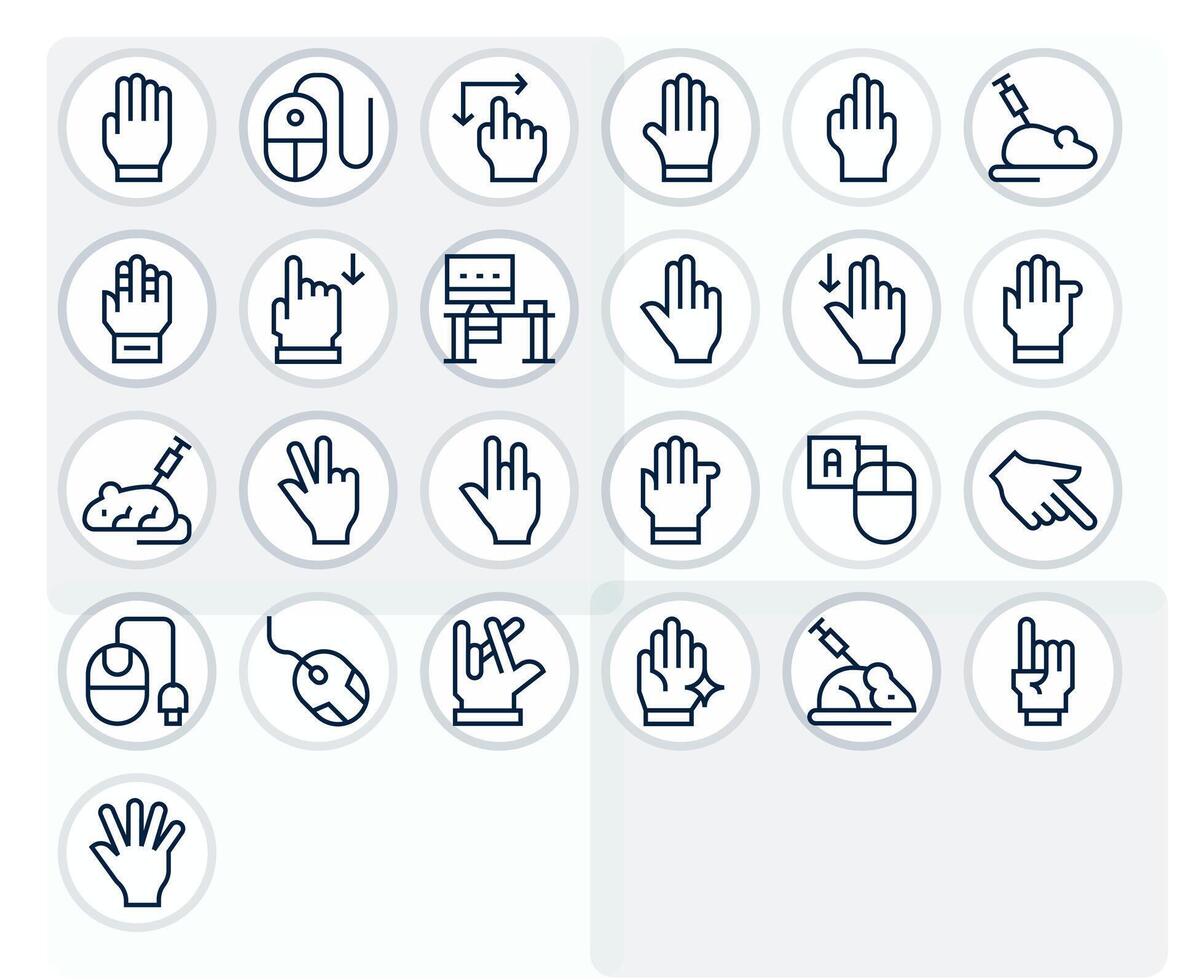 25 Pixel Optimized Regular Line Icons designed for Mouse Interface vector