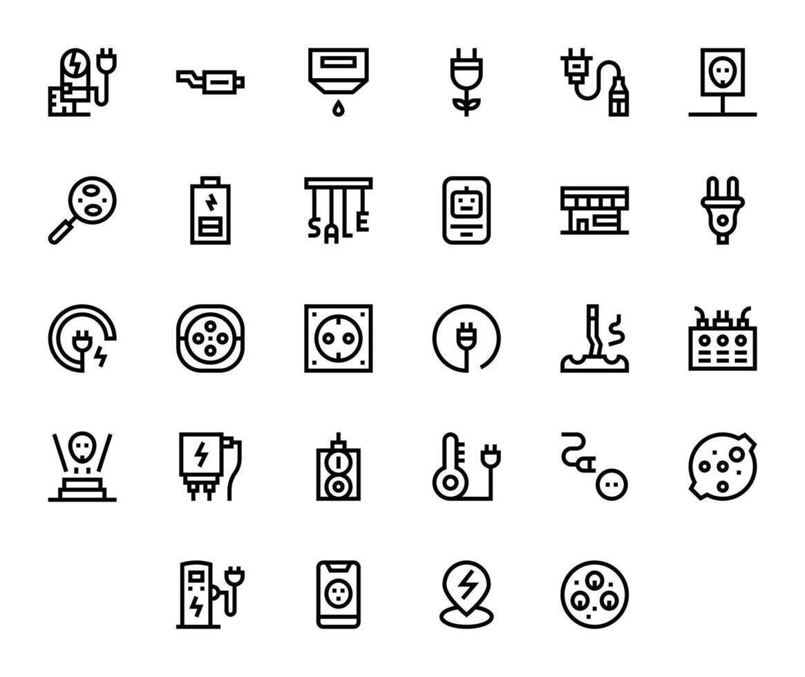 Outlet Modern Collection with 28 Bold Line High Resolution Pixel Aligned Icons vector