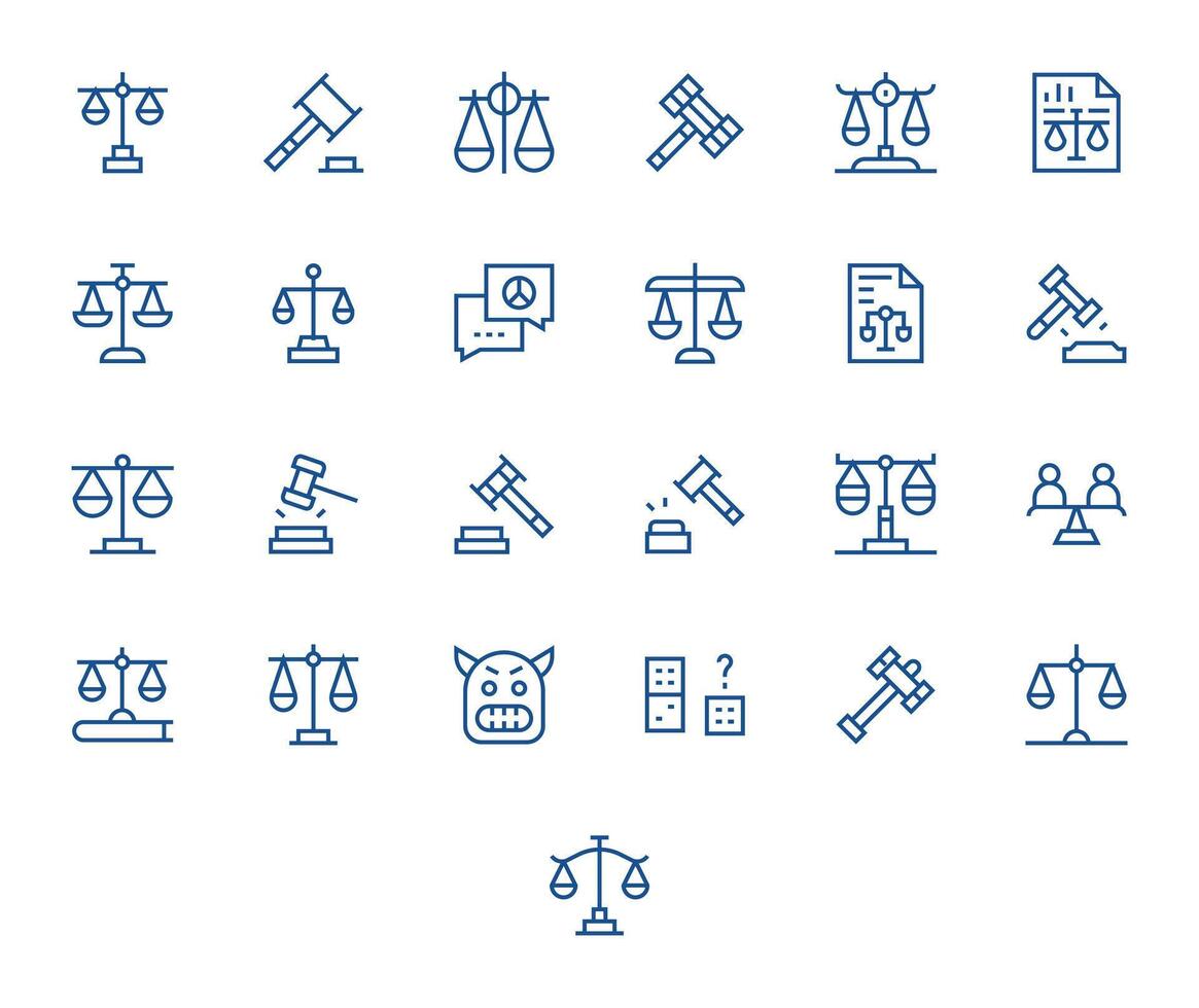 Dispute Icon Library with 25 Regular Line High Resolution Grid Fitted Designs vector