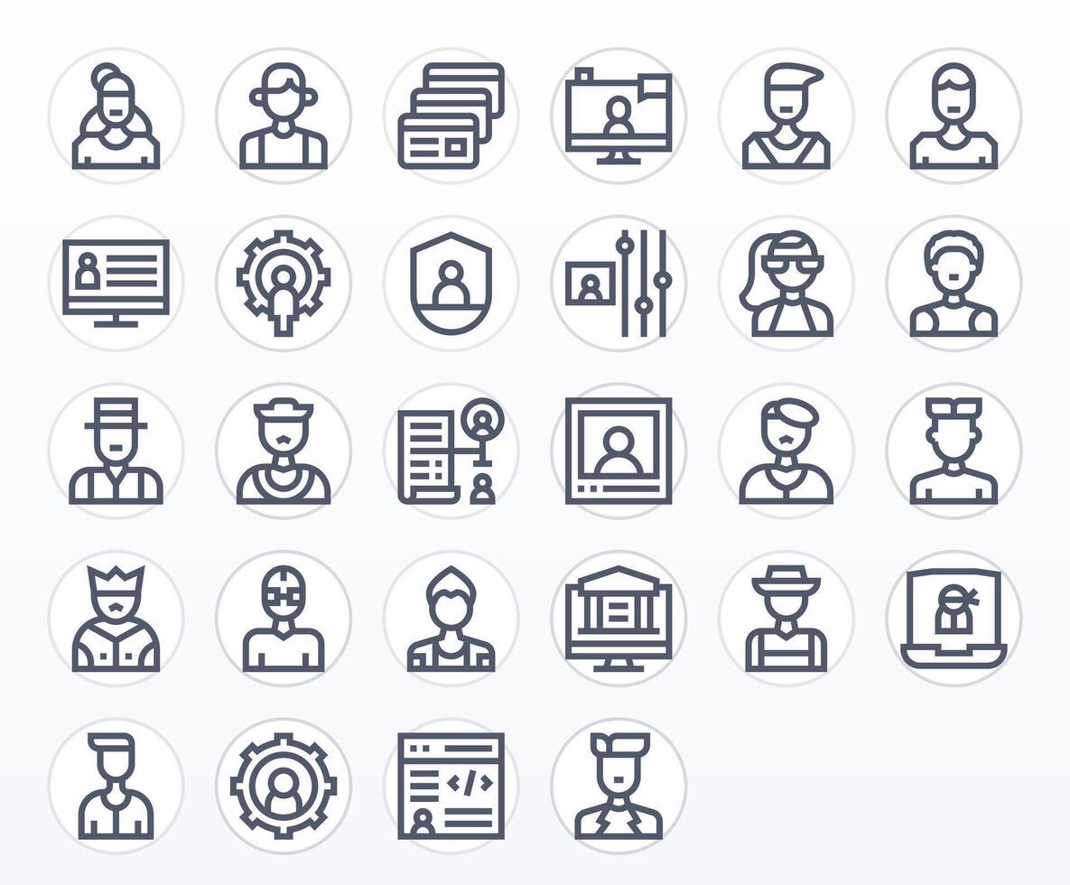 28 Editable High Resolution Icons for Account Management in elegant Bold Line design vector
