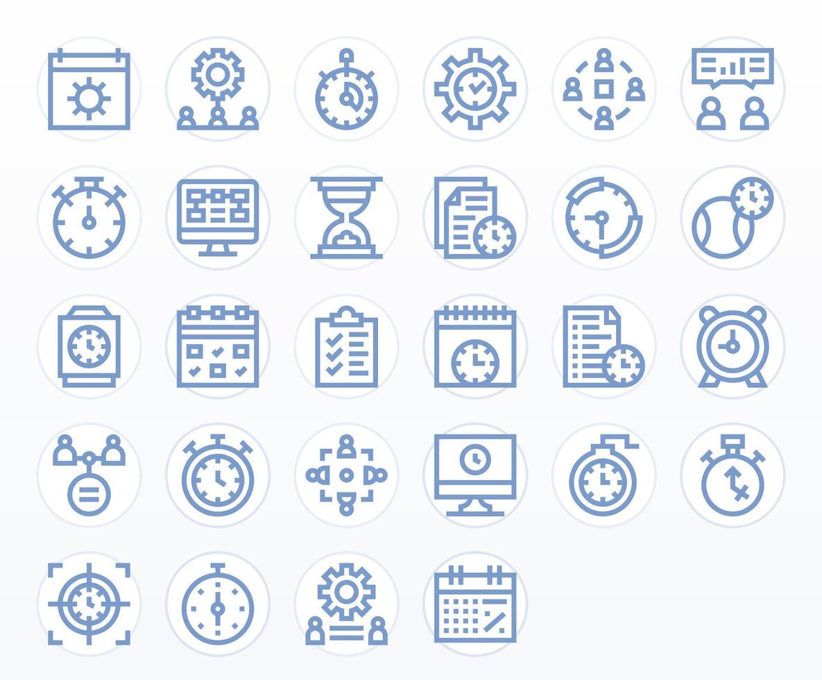 Bold Line Pixel Optimized Icons from Project Management Set with 28 64x64 Icons vector