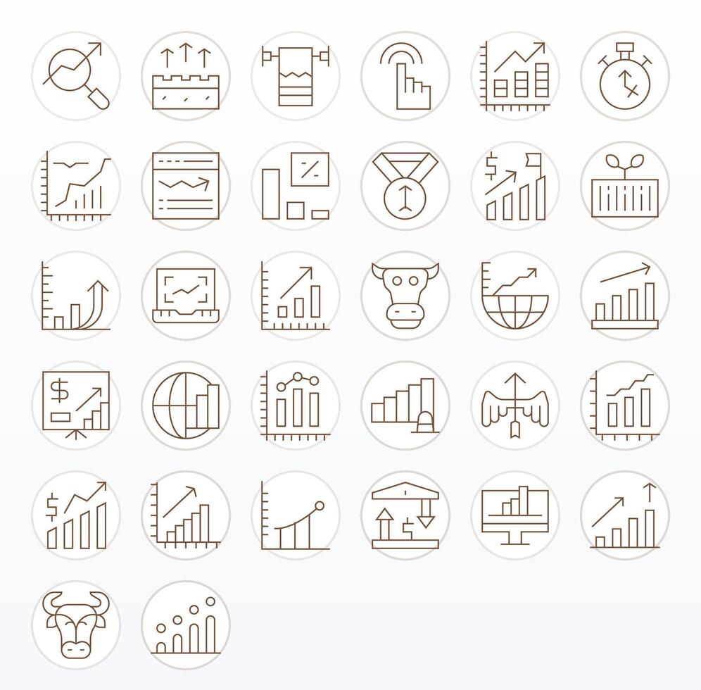 32 Display Perfect Thin Line Icons from Rising Collection vector