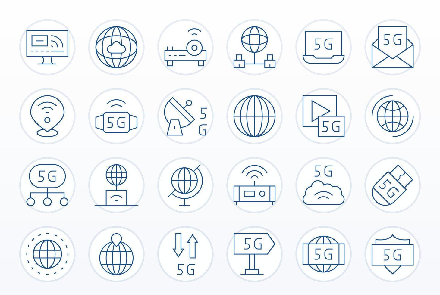 Internet Access Professional Set with 24 Thin Line Display Perfect High Resolution Icons vector