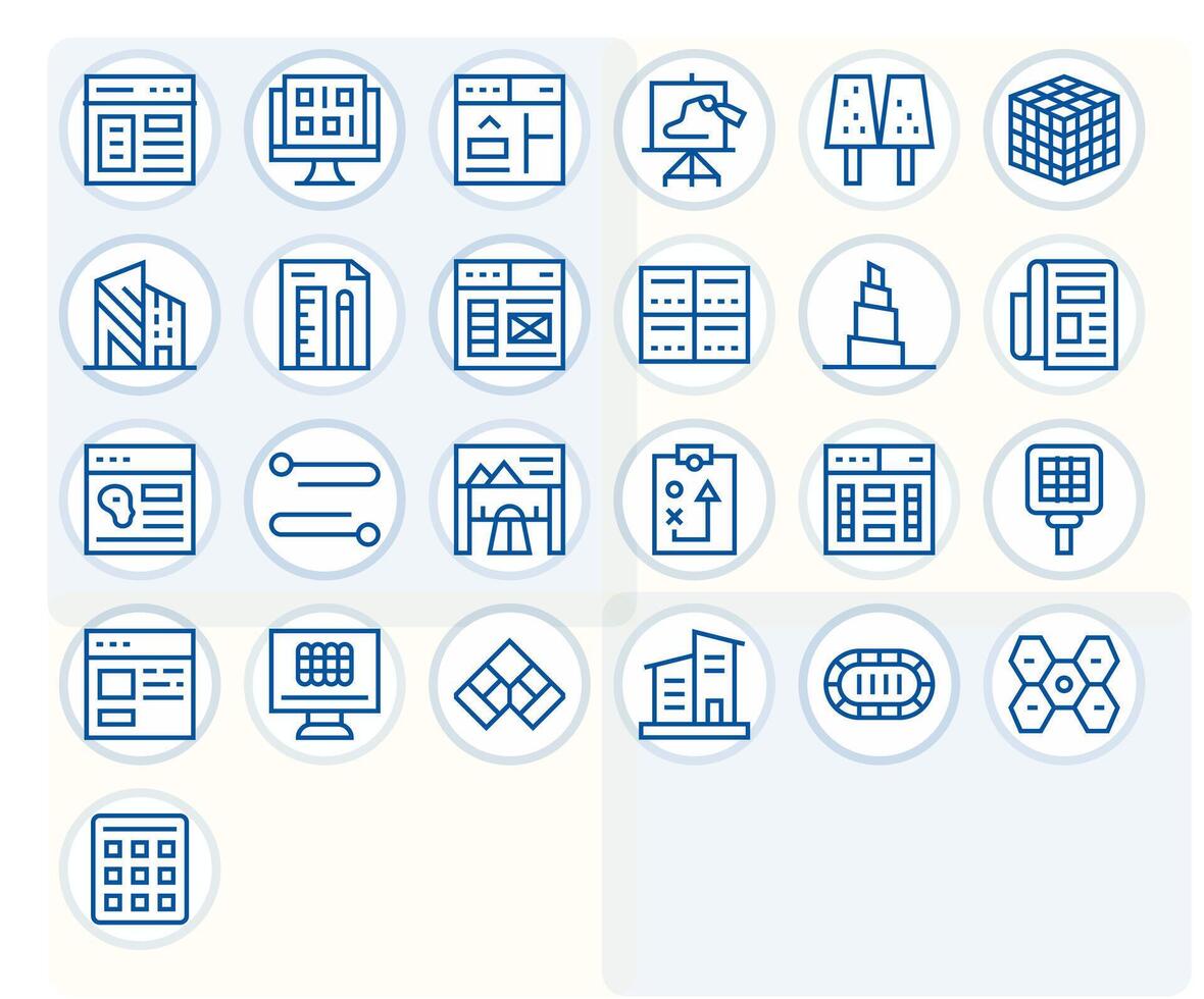 Layout Editable Set with 25 256x256 Regular Line Icons vector