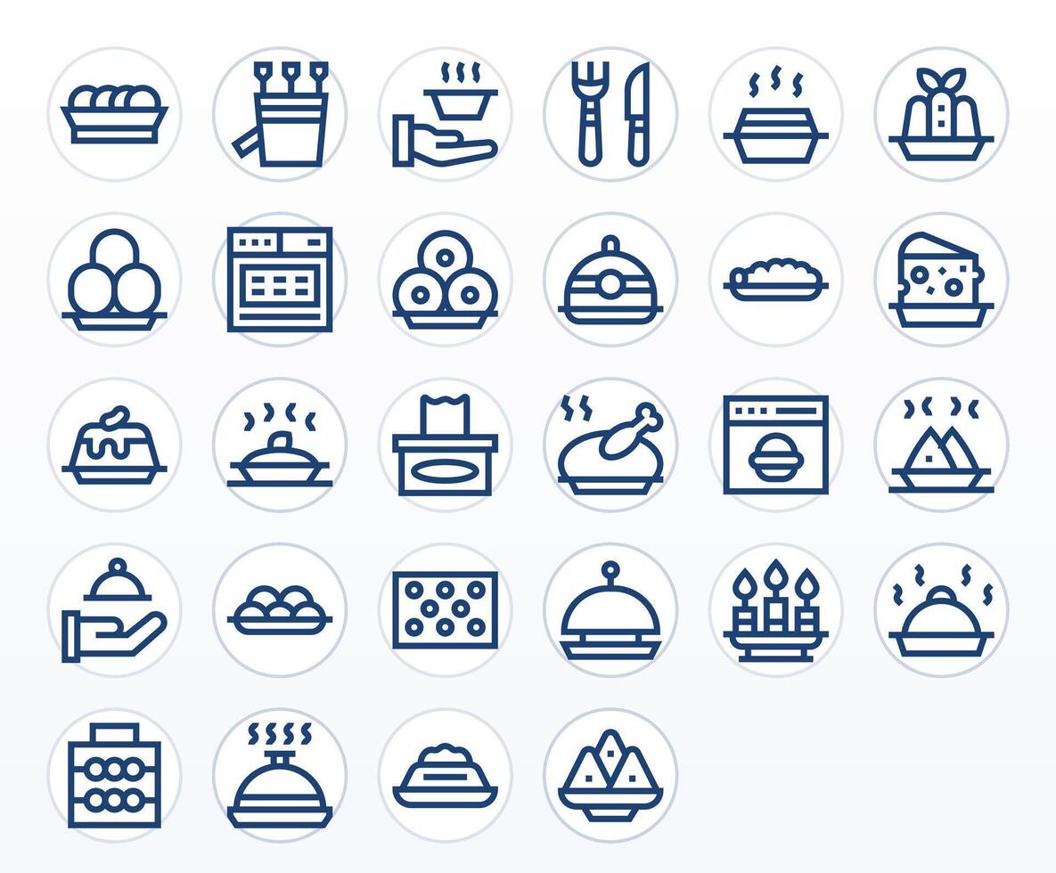 Tray Essential Set including 28 Pixel Optimized Bold Line High Resolution Icons vector