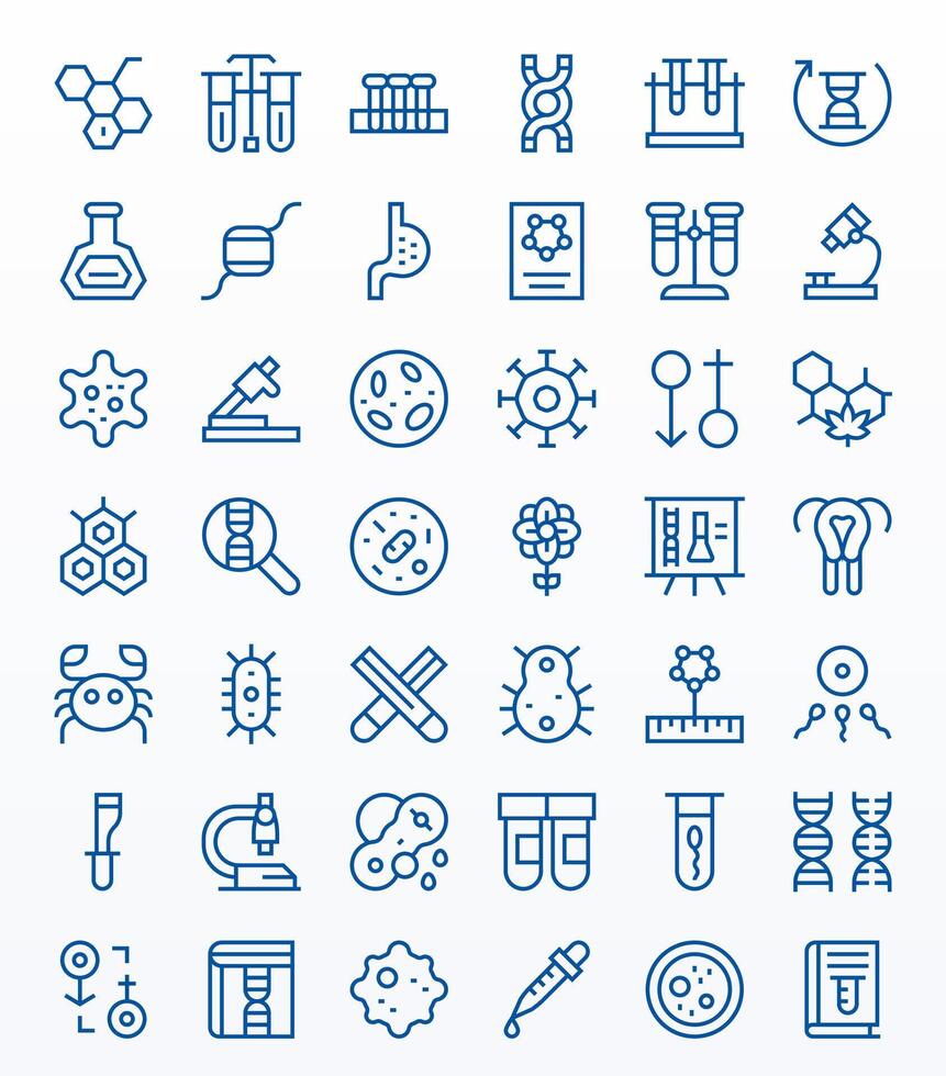42 256x256 Icons for Biology in Editable Regular Line Format vector
