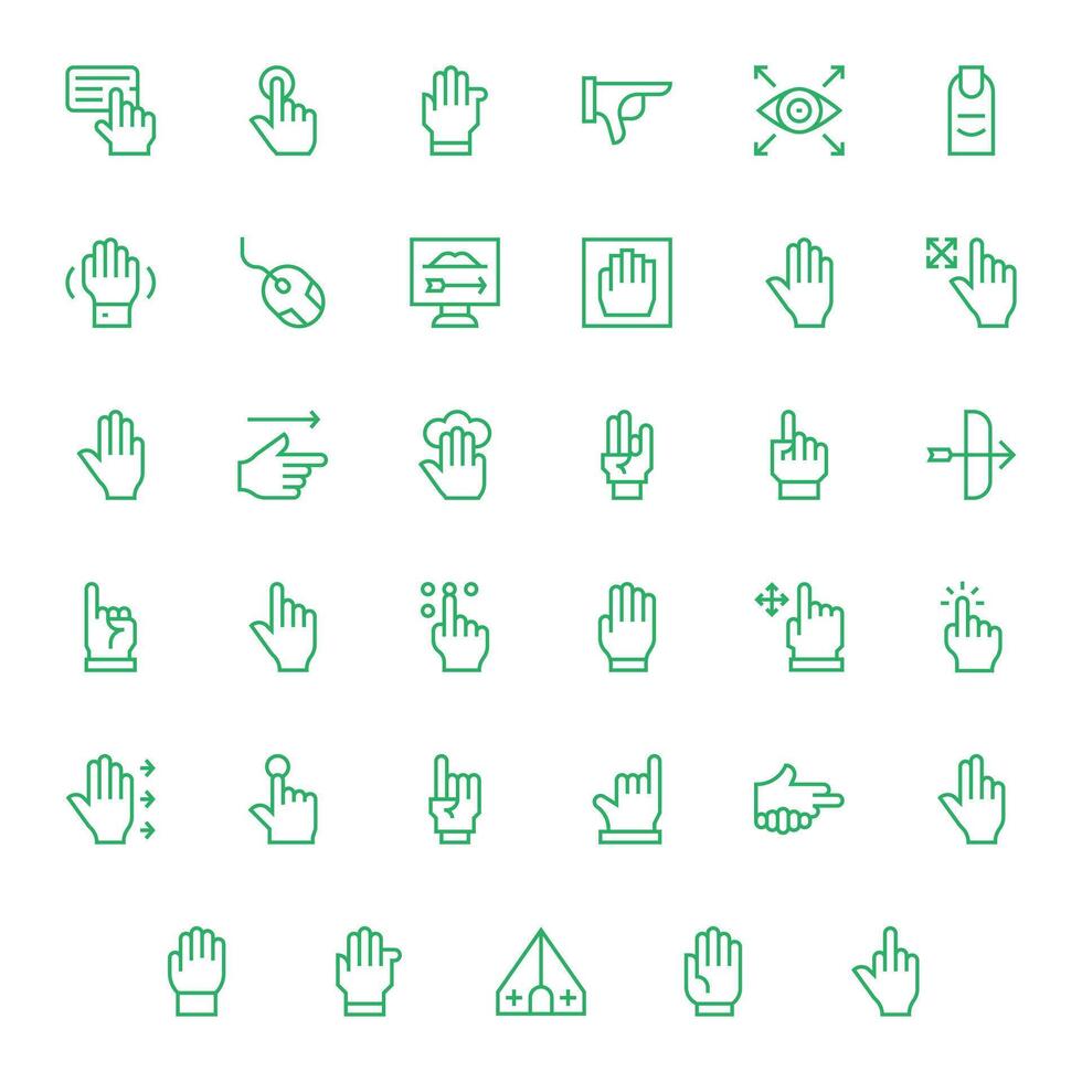 Cursor Graphics featuring 35 Regular Line Pixel Aligned 64x64 Designs vector